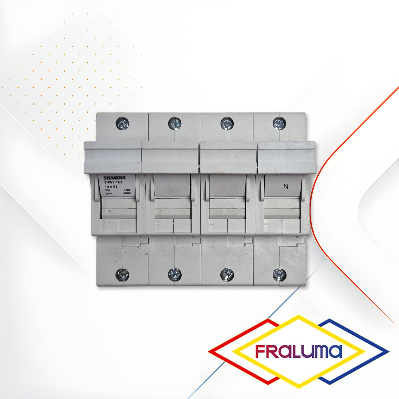 FUSE HOLDER, 3+N, 50A, 14X51MM FUSE