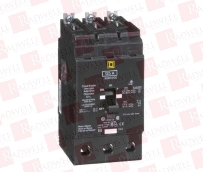 Mini circuit breaker, E-Frame, 125A, 3 pole, 480Y/277 VAC, 65 kA max, bolt on