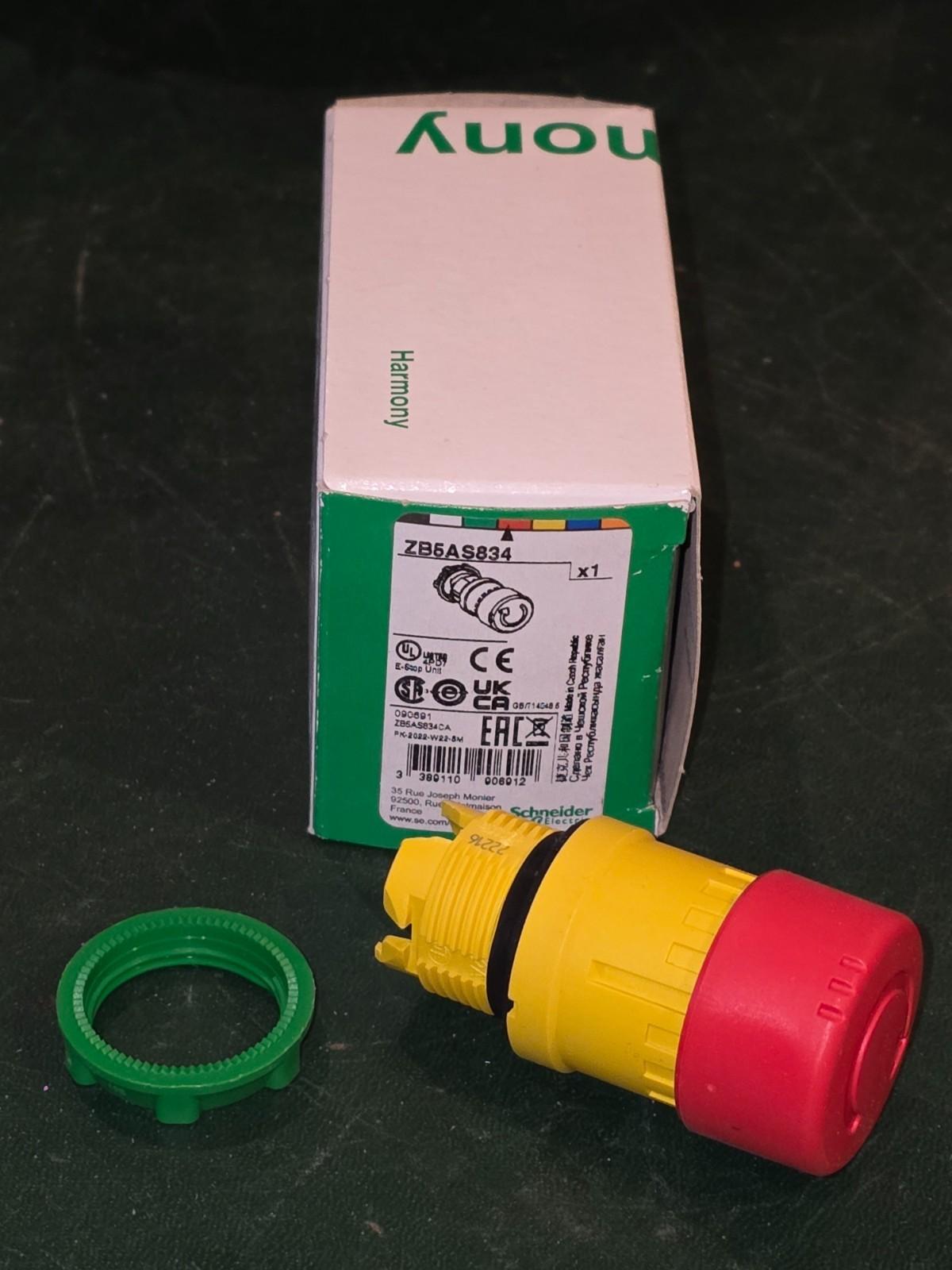 Emergency stop head, Harmony XB5, switching off, plastic, red mushroom 30mm, 22mm, trigger latching turn to release
