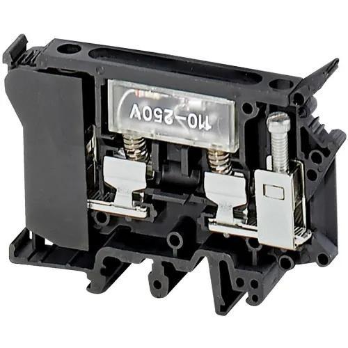 Terminal Blocks, Linergy, fused block, 10A, 600V, screw terminal, for 6.3X32mm fuse, with 110/250V LED, 2 points, black