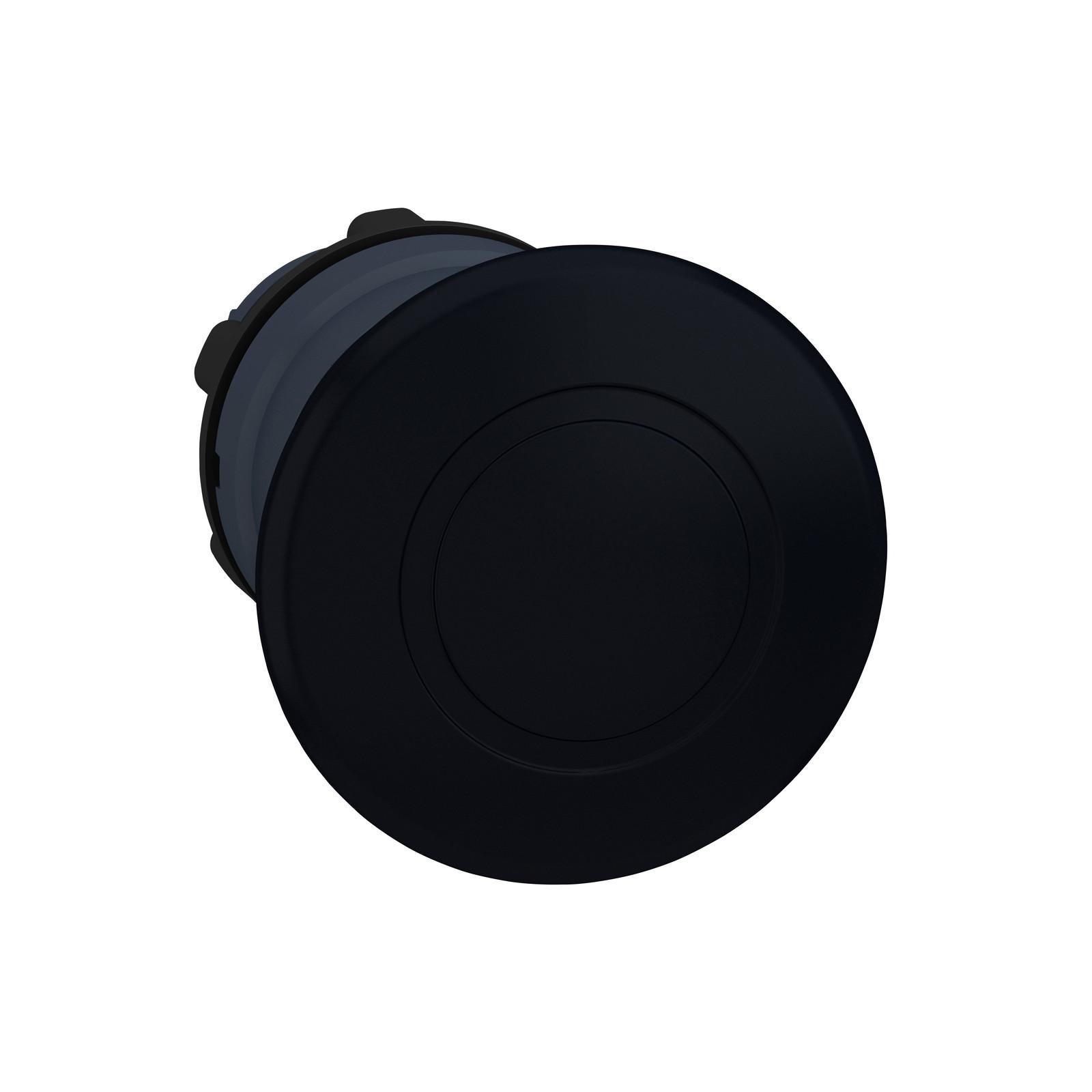 Head for non illuminated pushbutton, Harmony XB5, plastic, black, mushroom 40mm, 22mm, latching push pull