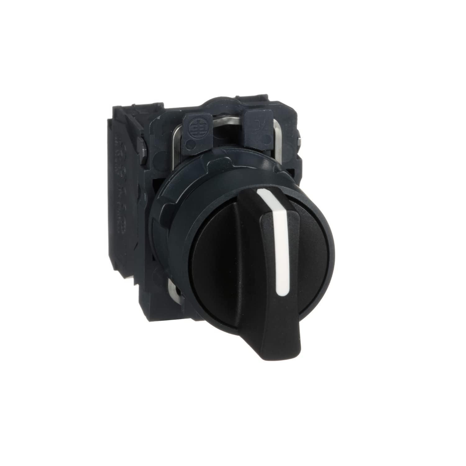 Harmony, 22mm Push Button, 3 position selector switch, black, maintained, 2 NO, marked HAND OFF AUTO