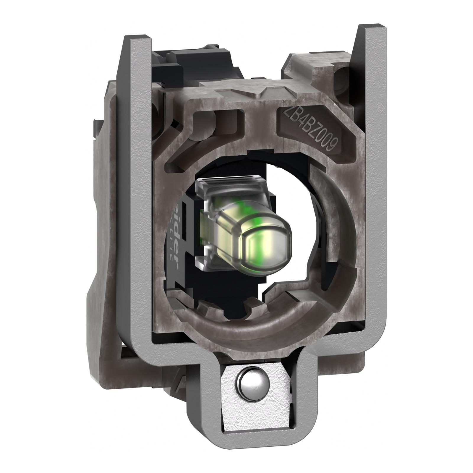 Complete body light block assembly, Harmony XB4, flashing, with body fixing collar, universal LED, 24V AC DC
