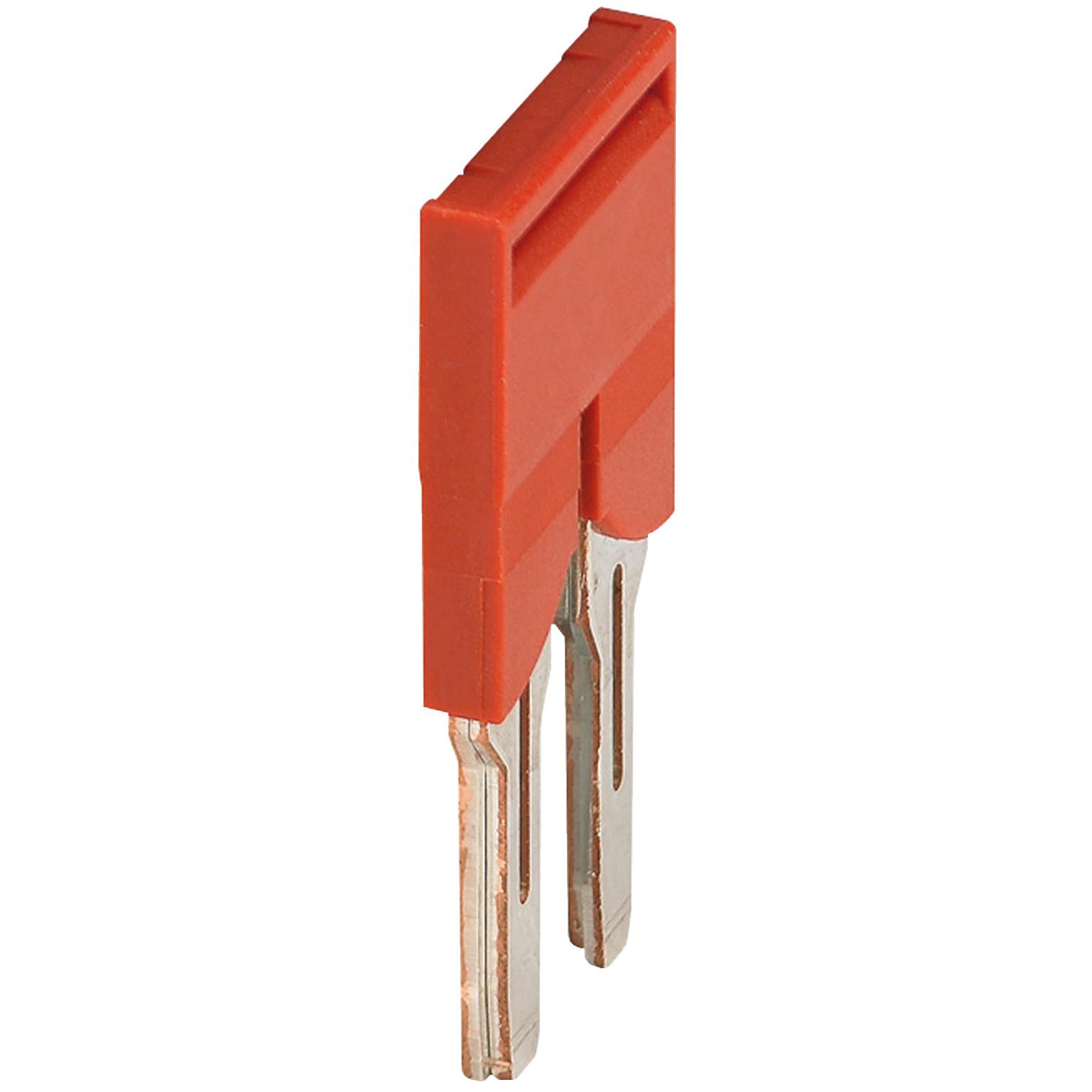 Plug-in bridge, Linergy TR, 2 points, for 6mm² terminal blocks, 2 way, red, set of 10