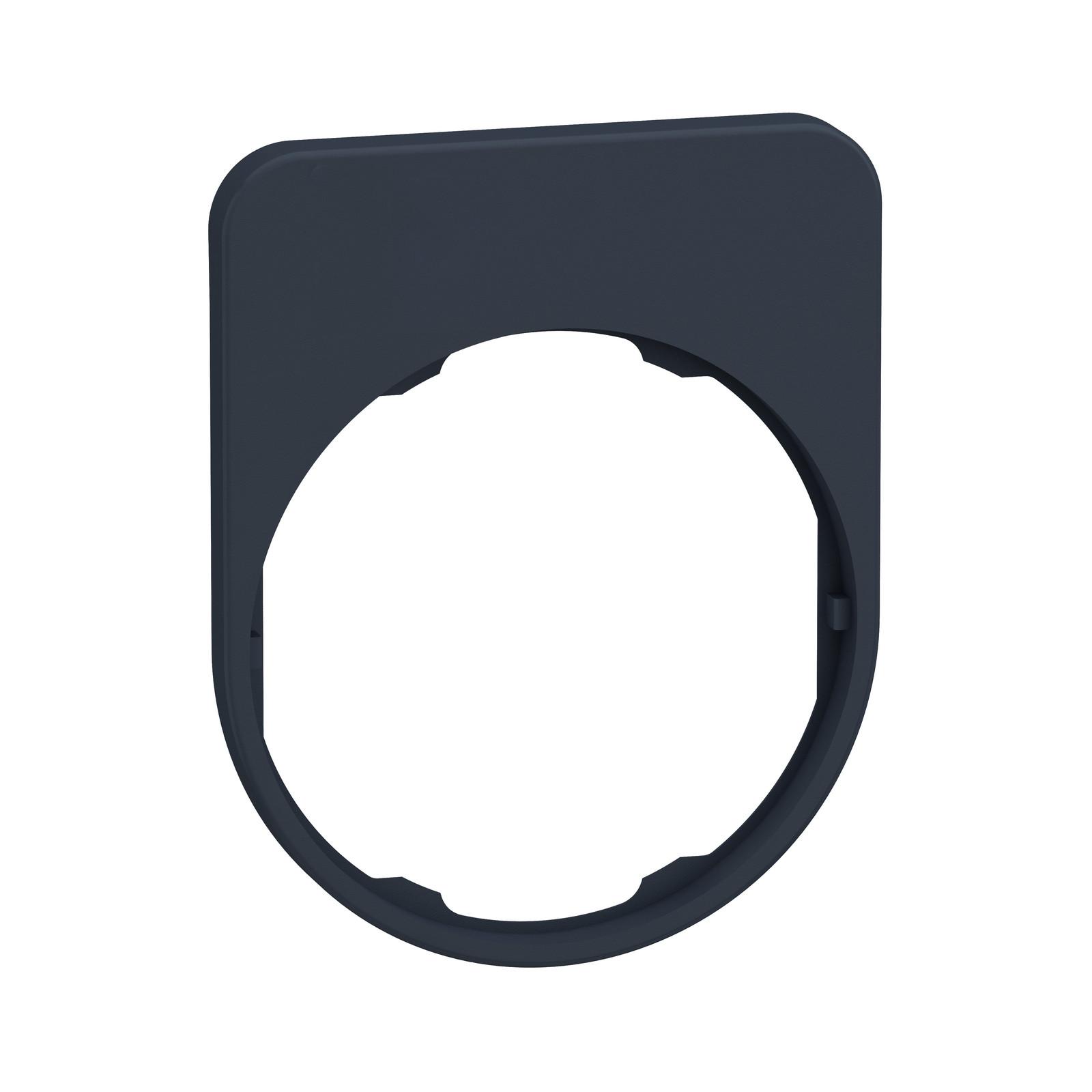 Legend plate, Harmony XB5, 40 x 50mm, for flush mounted heads, plastic, dark grey, 1 lines, unmarked