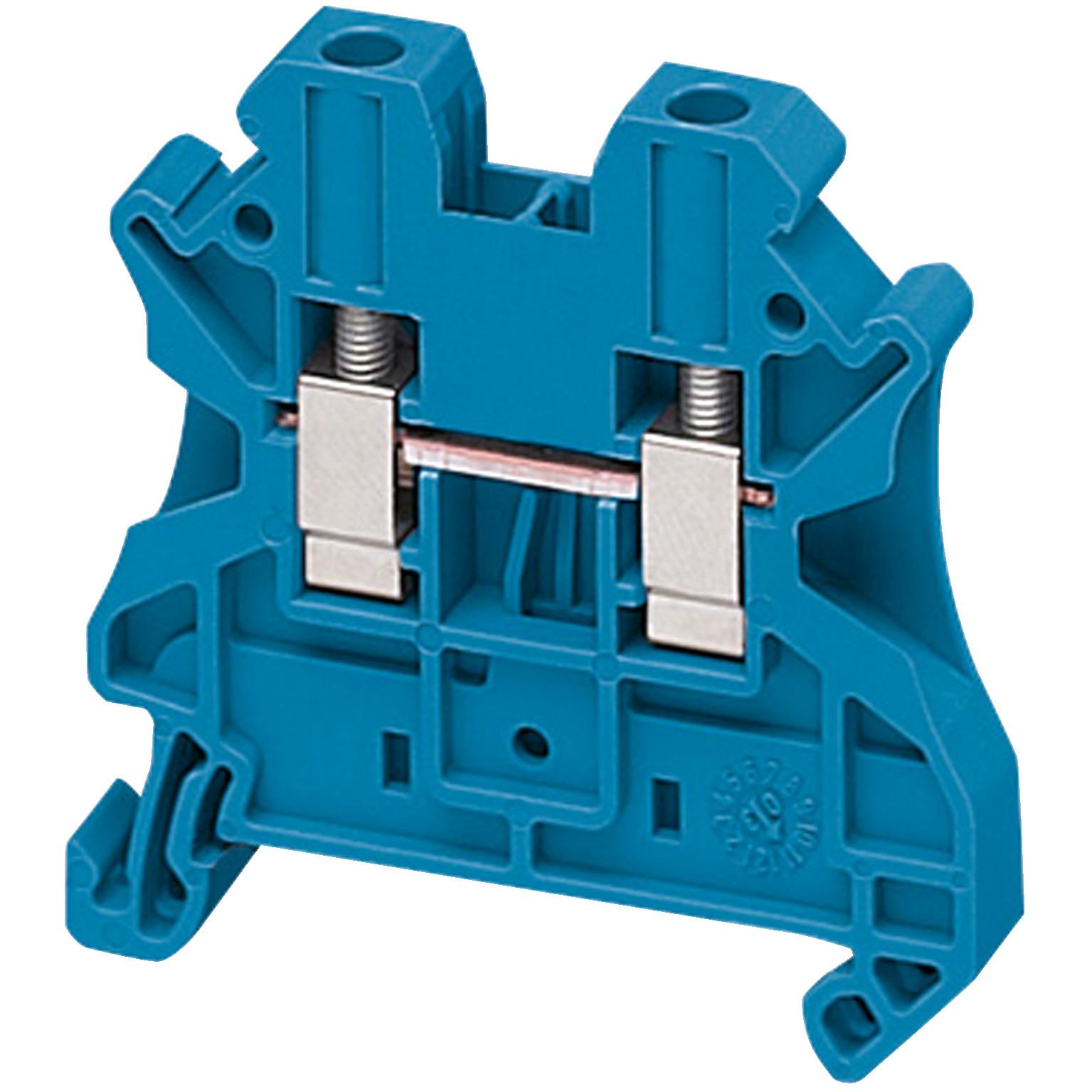 SCREW TERMINAL, FEED THROUGH, 2 POINTS, 4MMÂ² , BLUE