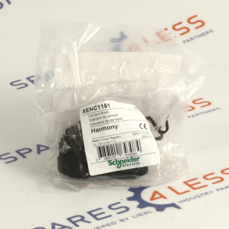 Contact block, Harmony XAC, single contact, spring return, single speed, front mounting, 1NC + 1NO
