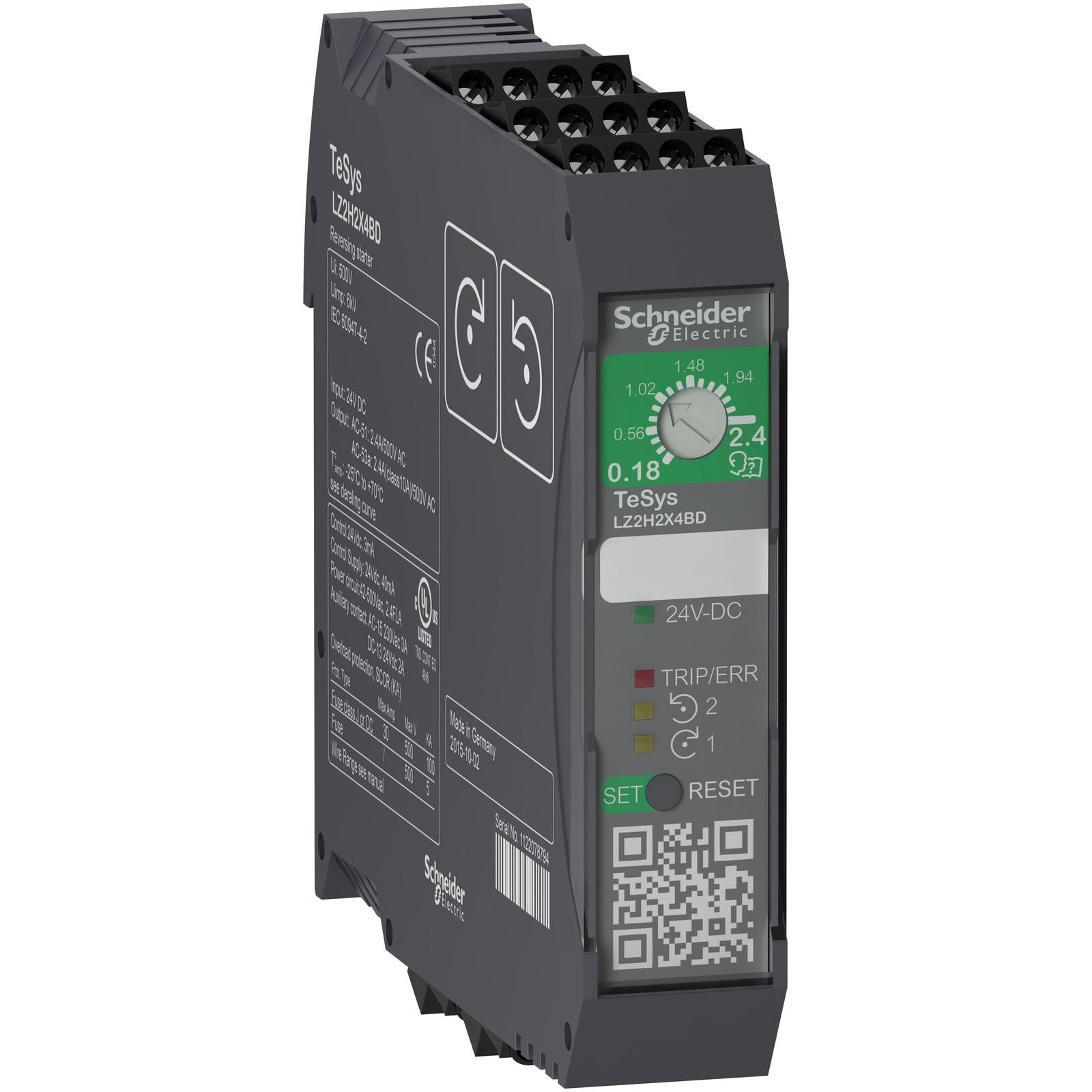 Reversing ultra compact starter, TeSys Hybrid, 3P, 500VAC, 0.75kW at 400V, 110 to 230VAC
