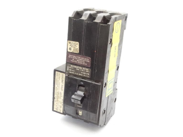 Mini circuit breaker, QO, 80A, 3 pole, 120/240VAC, 10kA, bolt on mount, AC shunt