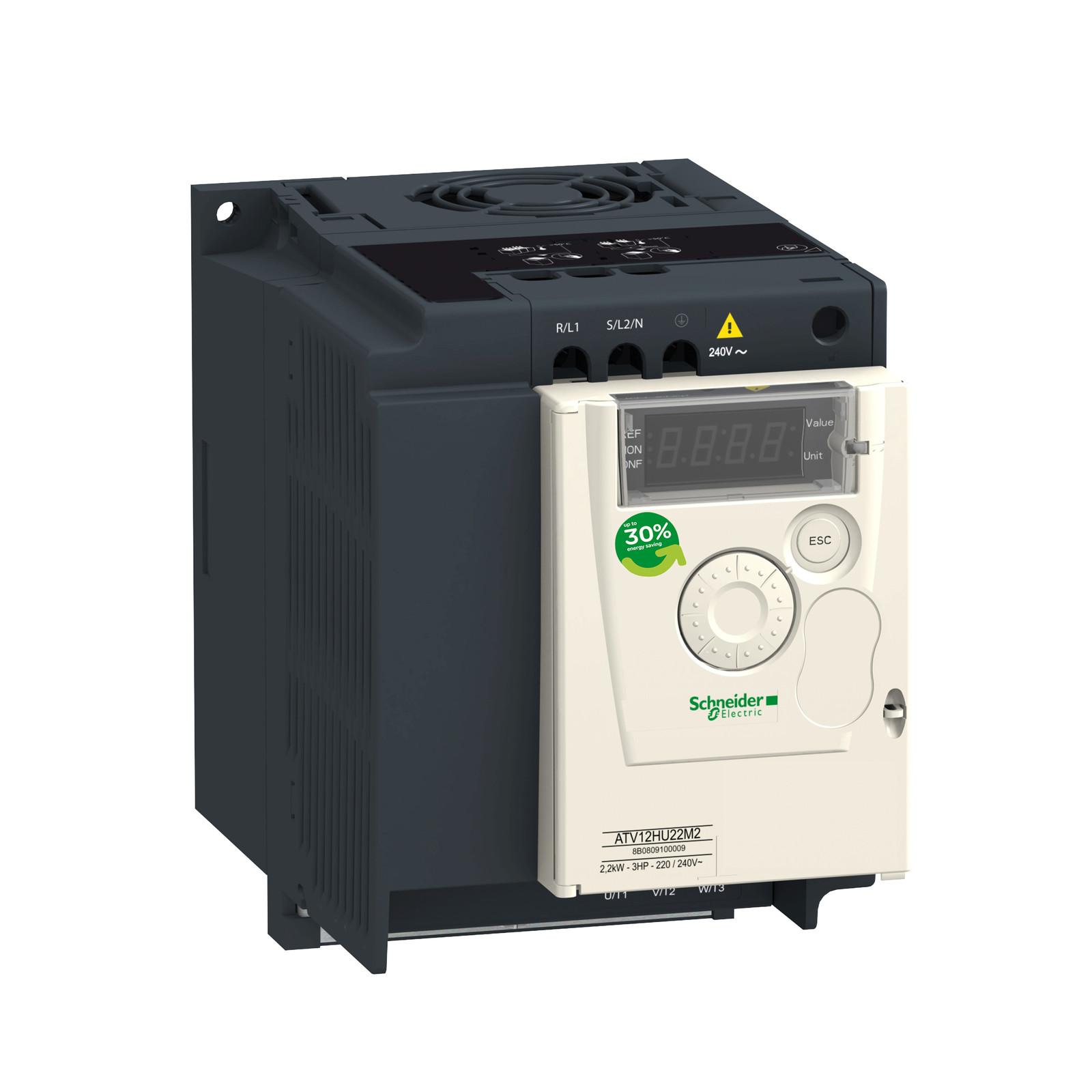 variable speed drive, Altivar 12, 2.2kW, 3hp, 200 to 240V, 1 phase, with heat sink, lot of 7