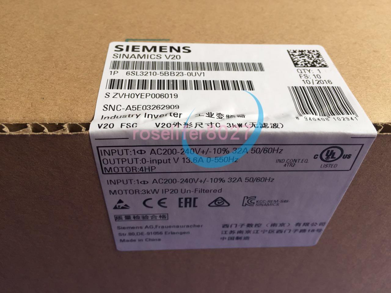 SINAMICS V20. 1AC230V 3.0kW Unfilter