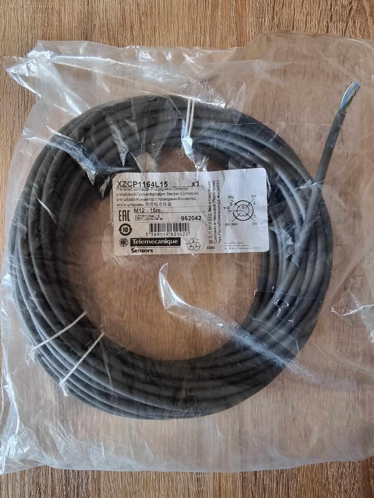 Con. M12, Female, Straight, 5 pins, 15 m pre wired