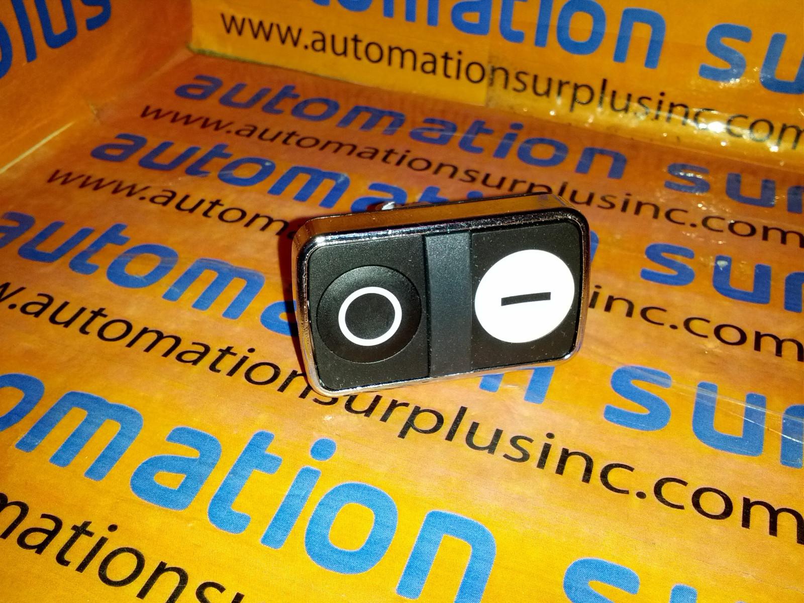 Head for double headed push button, Harmony XB4, metal, 22mm, 1 white flush marked I + 1 black flush marked O