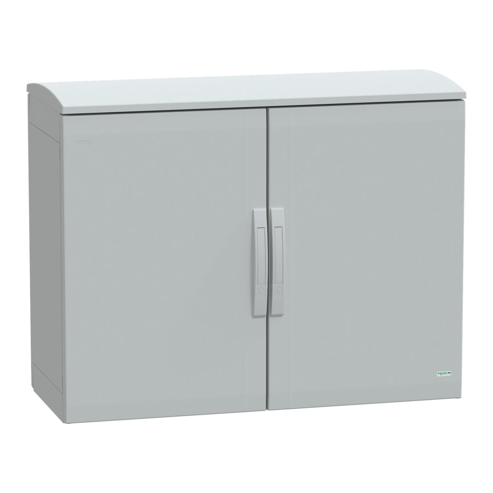 Floor standing polyester enclosure, Thalassa PLA, plain door, ventilated canopy, 750x1000x420mm, IP44, IK10