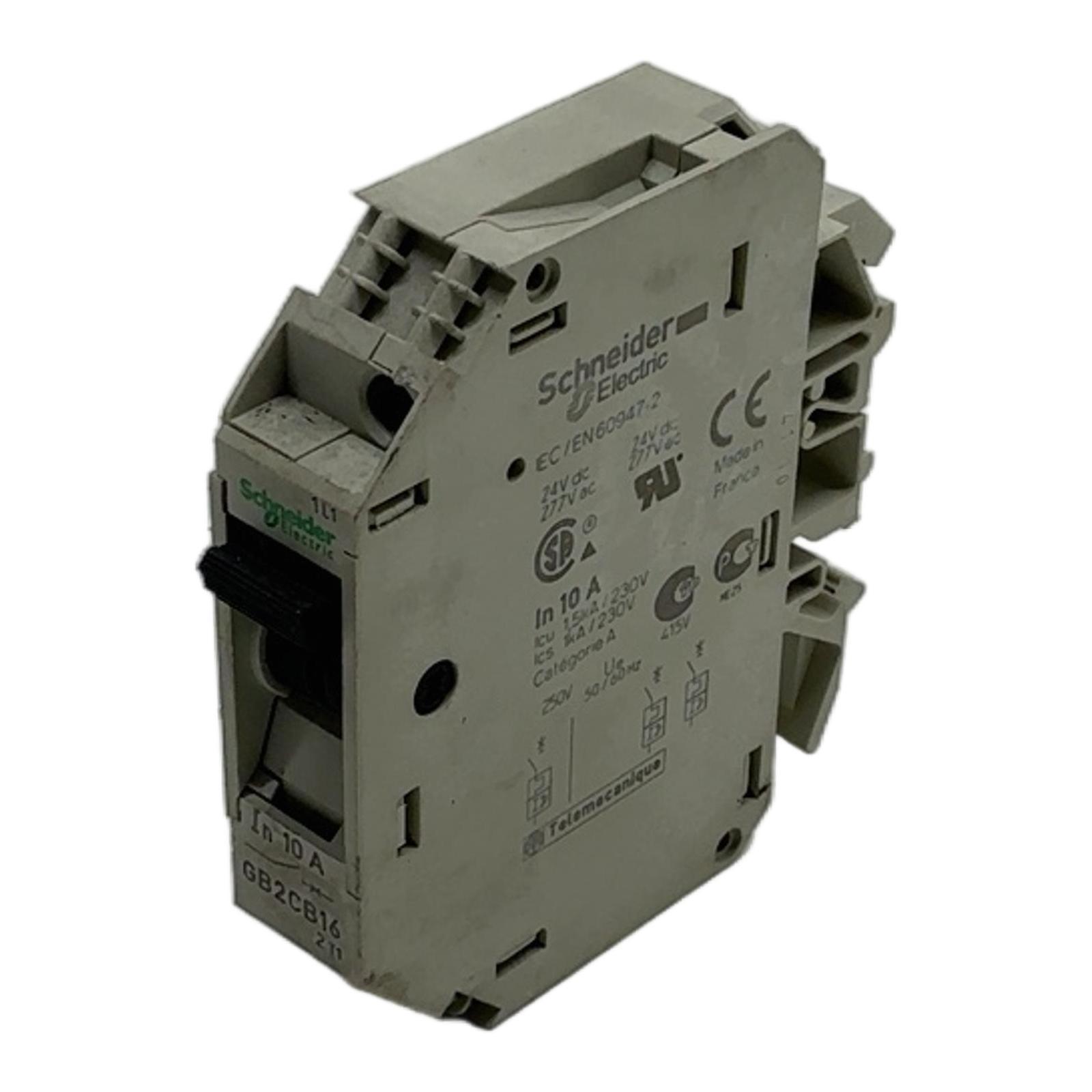 TeSys GB2 thermal magnetic circuit protector, 1 P, 10 A, Id = 138 A