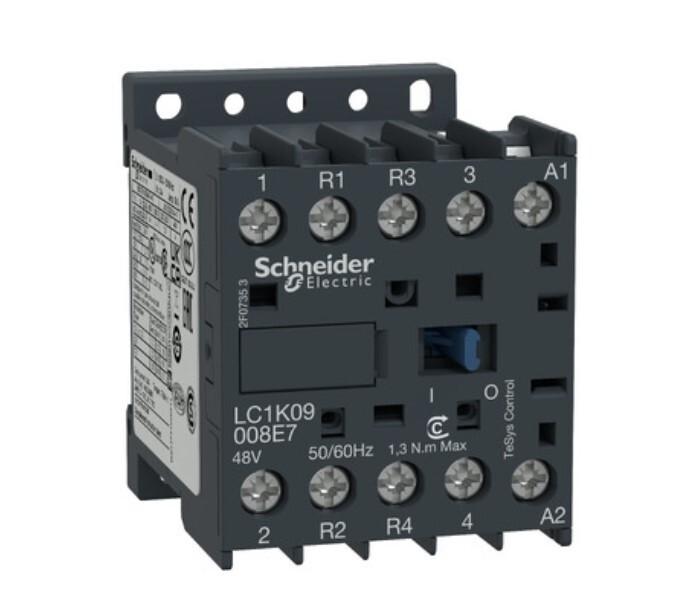 Contactor, TeSys K, 4P, 2 NO + 2 NC, AC-1, lt or eq to 440V 10A, 48VAC coil