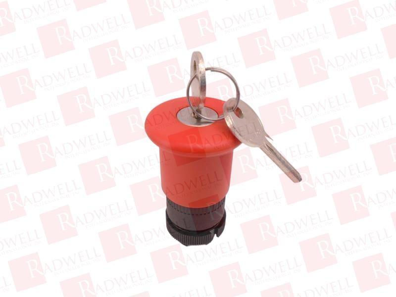 Head for emergency switching off push button, Harmony XAC, red mushroom 40mm, trigger latching key release, unmarked
