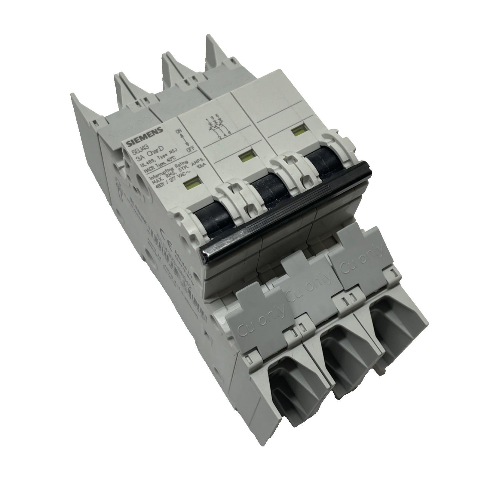 MCB 5SJ4 3P 480/277 3A 10K D-TRIP