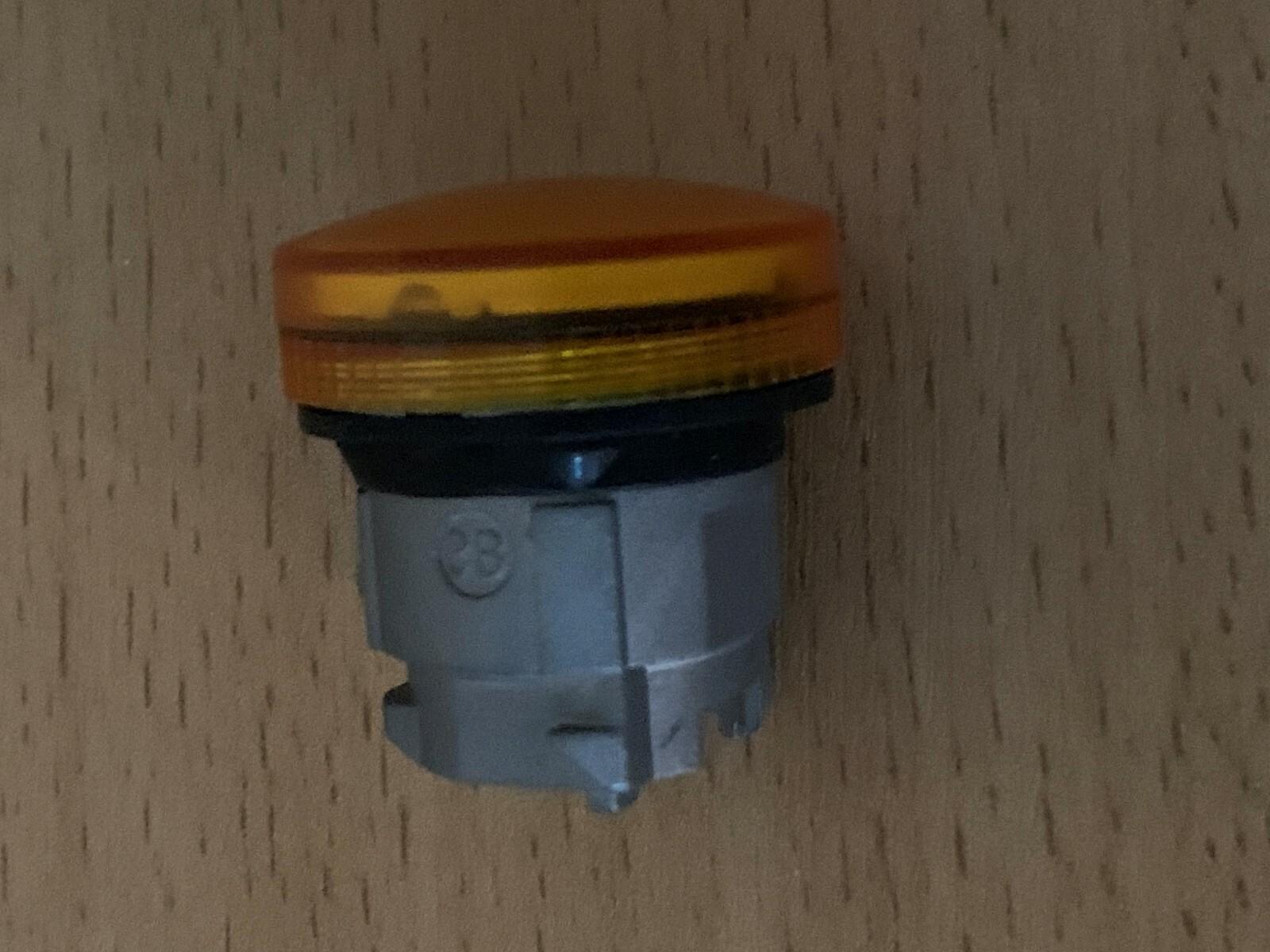 Head for pilot light, Harmony XB4, metal, orange, 22mm, plain lens for BA9s bulb