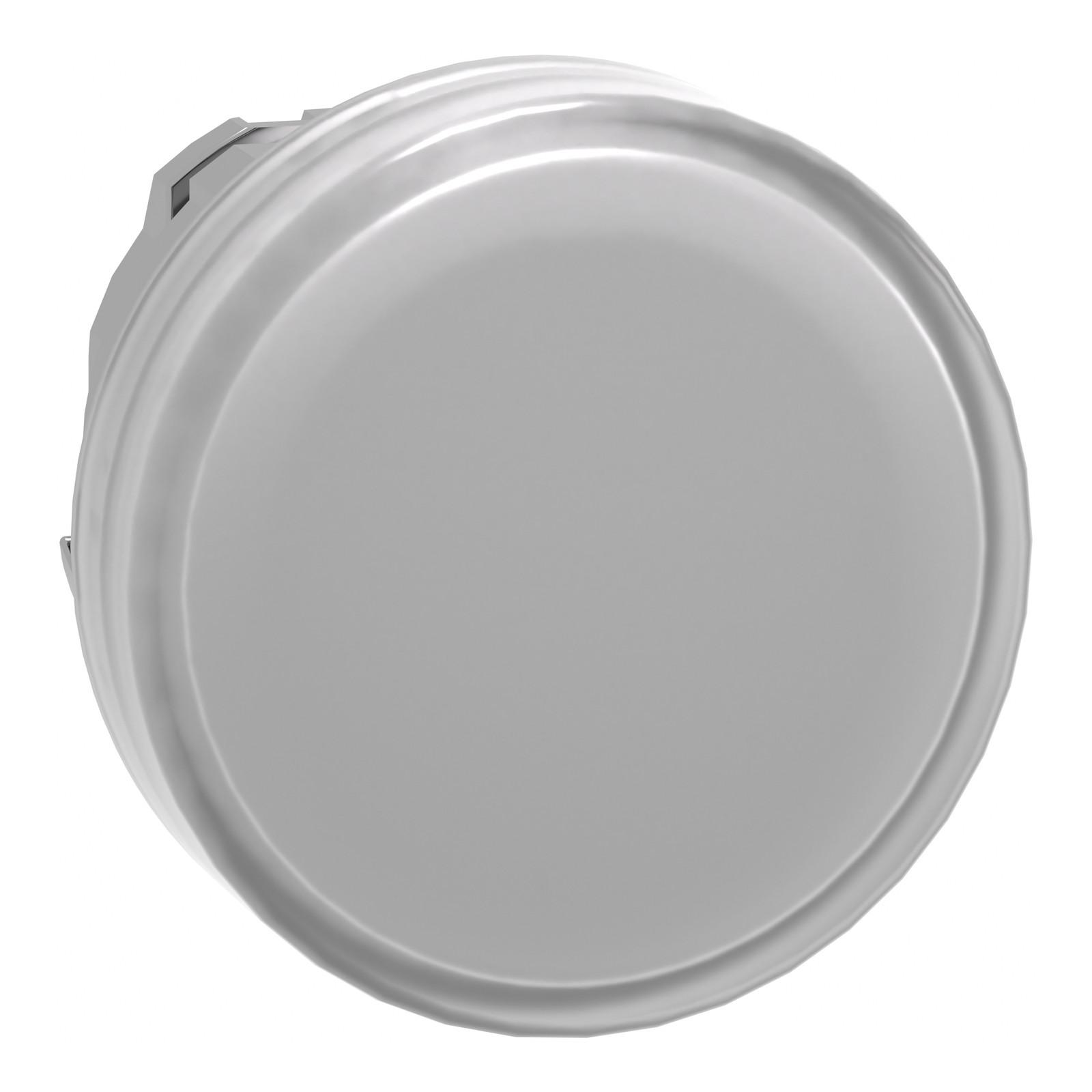 Head for pilot light, Harmony XB4, white, 22mm, with plain lens, universal LED