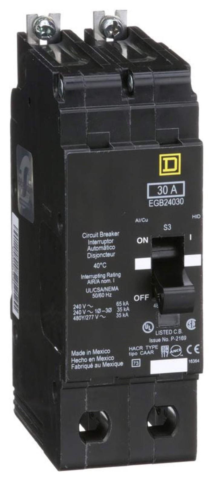 Mini circuit breaker, E-Frame, 30A, 2 pole, 480Y/277 VAC, 65 kA max, bolt on