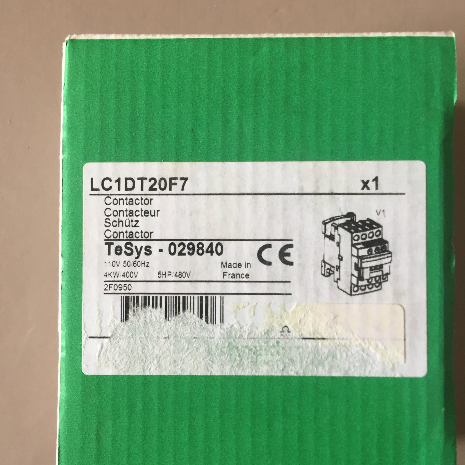 IEC contactor, TeSys Deca, nonreversing, 20A resistive, 4 pole, 4 NO, 110VAC 50/60Hz coil, open style