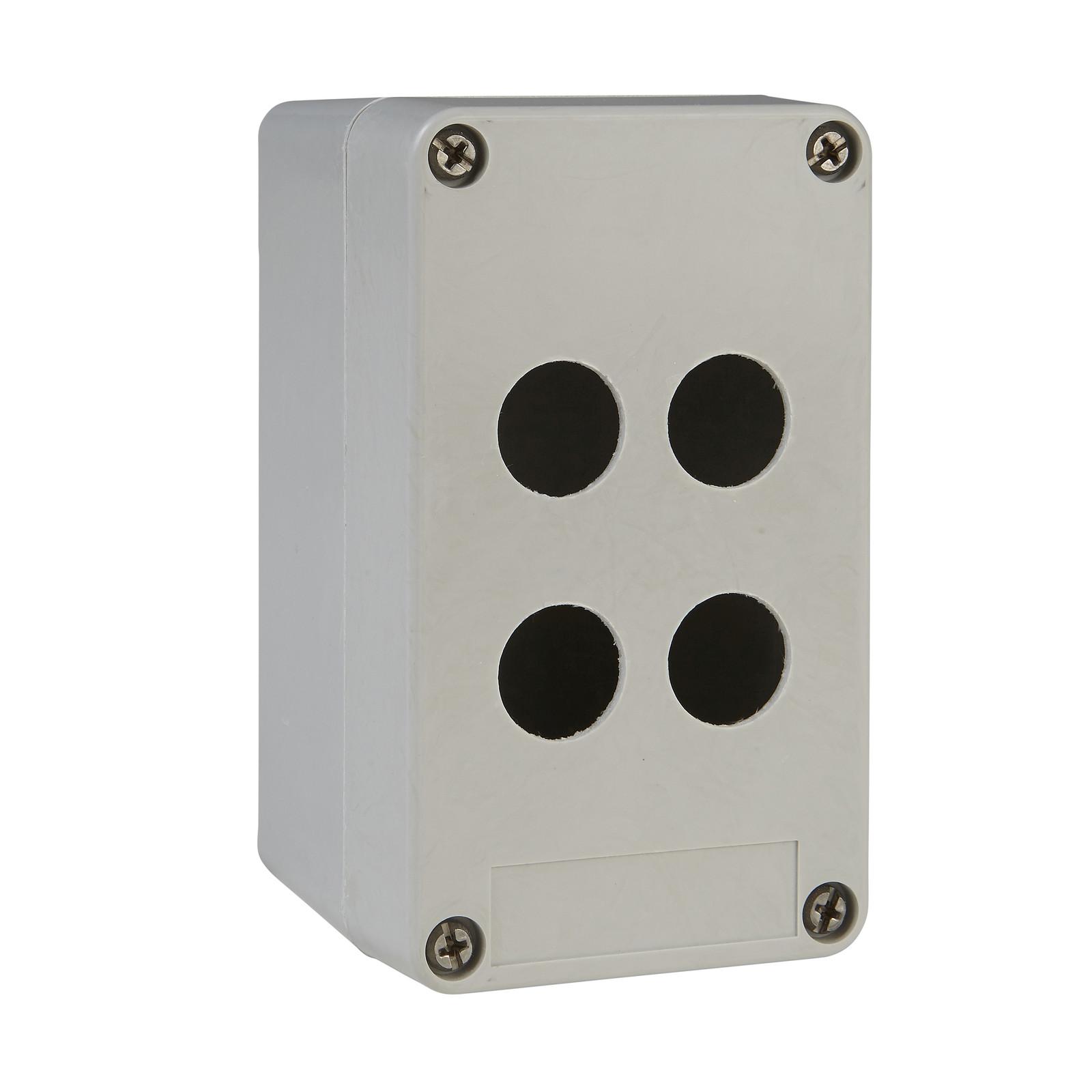 Empty control station without hinges, Harmony XAP, XB2 SL, plastic, grey, 4 cut outs, 22mm