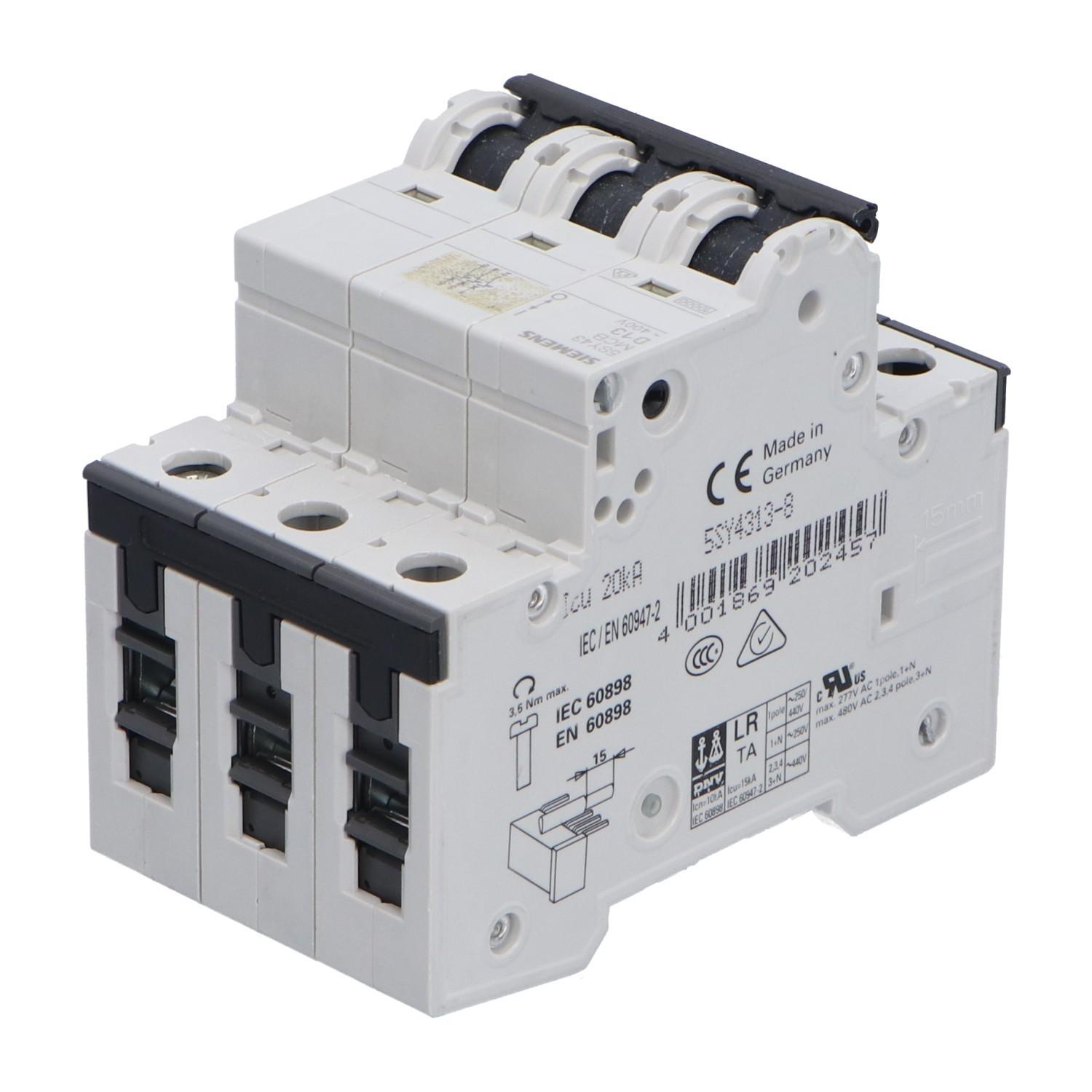 SUP PTOR 5SY4 3P 480V 13A 5K D-TRIP