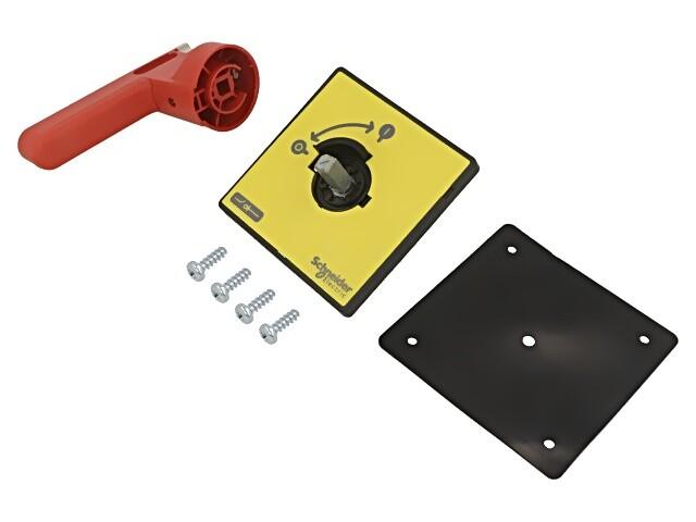 Handles and front plates,TeSys Control,red handle,yellow front,1-3 padlocking,4 screws fixing,for V5/V6