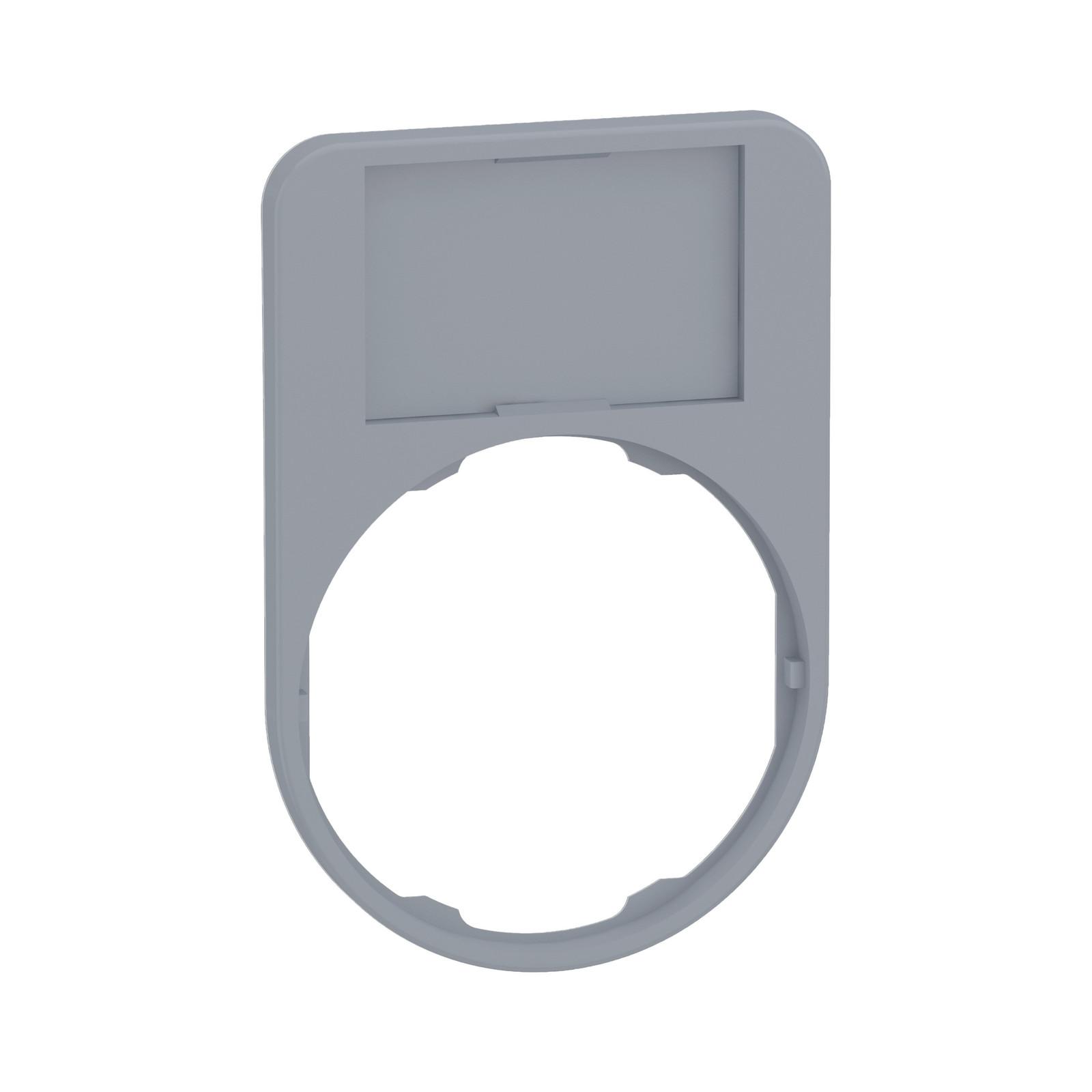 Legend holder, Harmony XB5, 40 x 60mm, for flush mounted heads, grey bezel, with grey blank legend