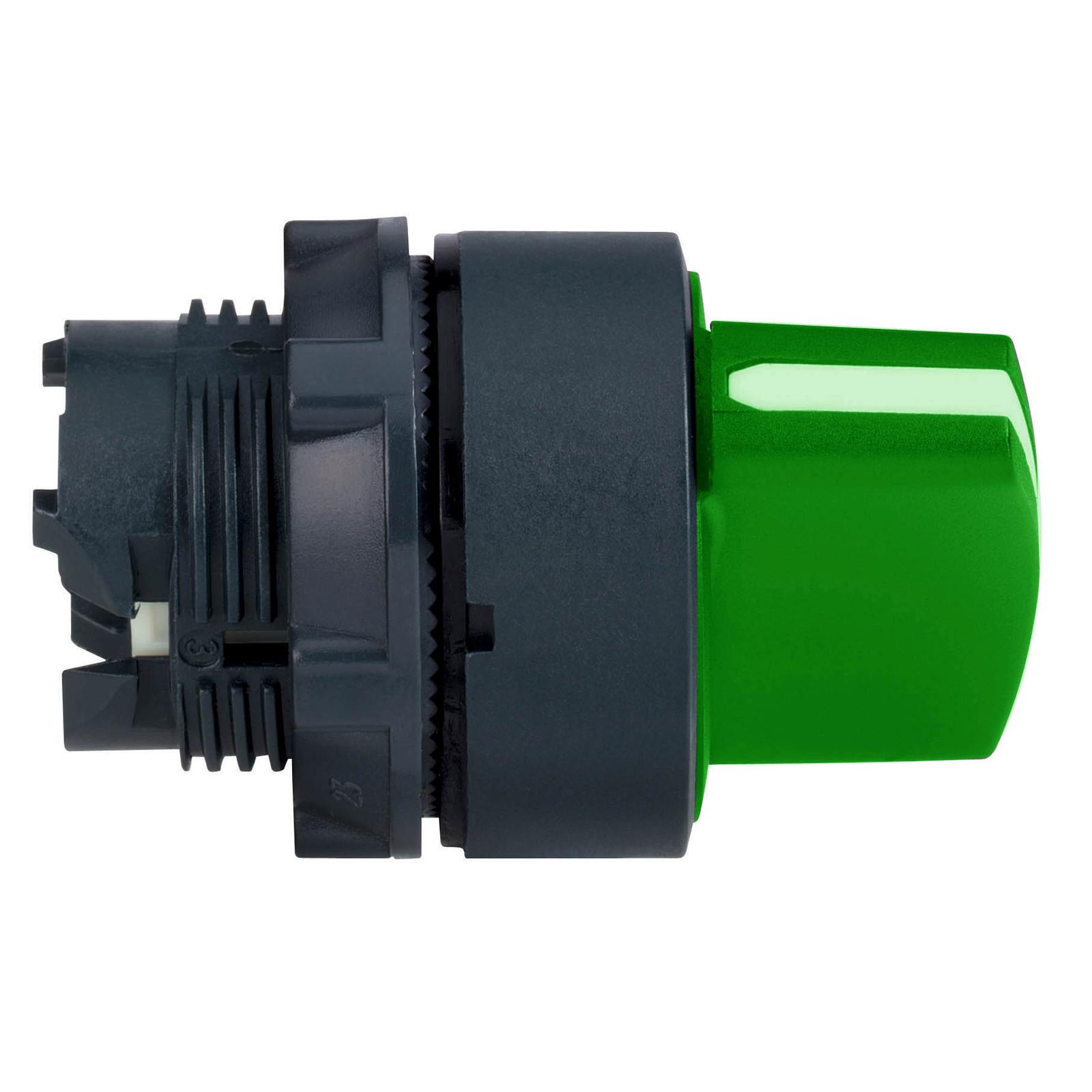 Head for selector switch, Harmony XB5, green Ø22 mm 3 position stay put