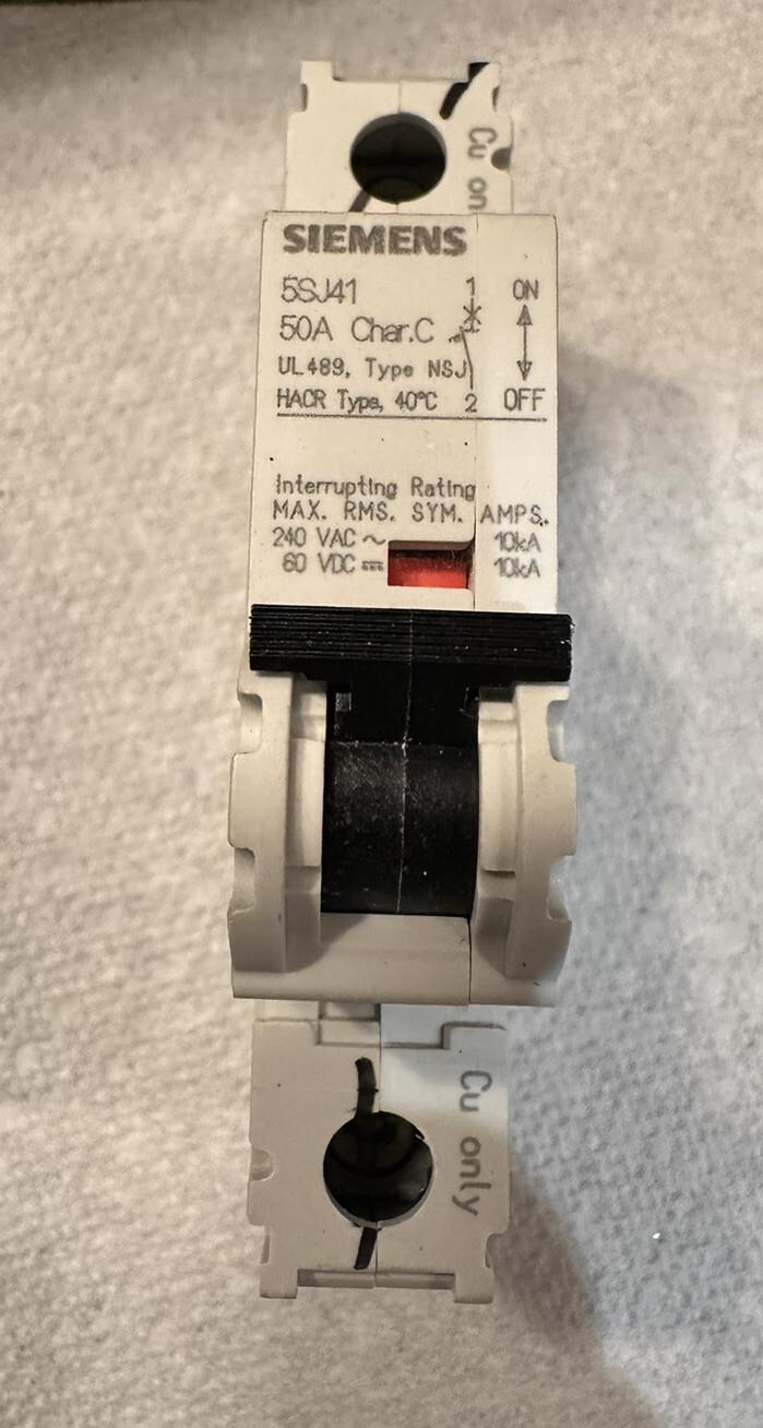 MCB 5SJ4 1P 240V 50A SAME PH 10K C-TRIP