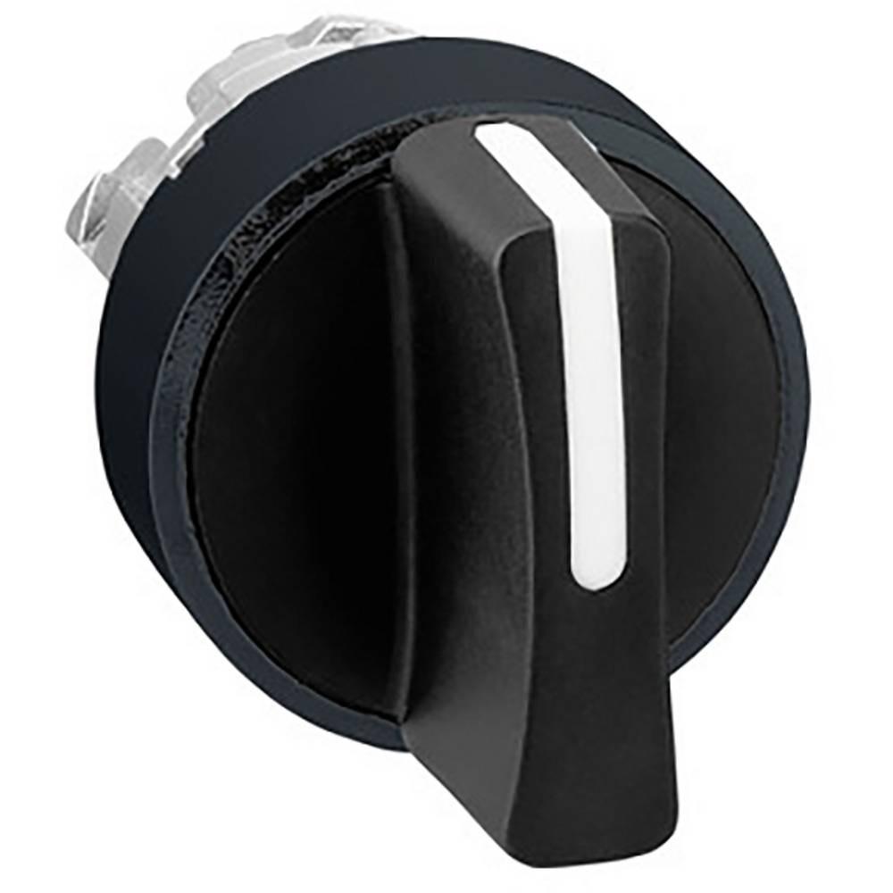 black selector switch head Ø22 3-position spring return