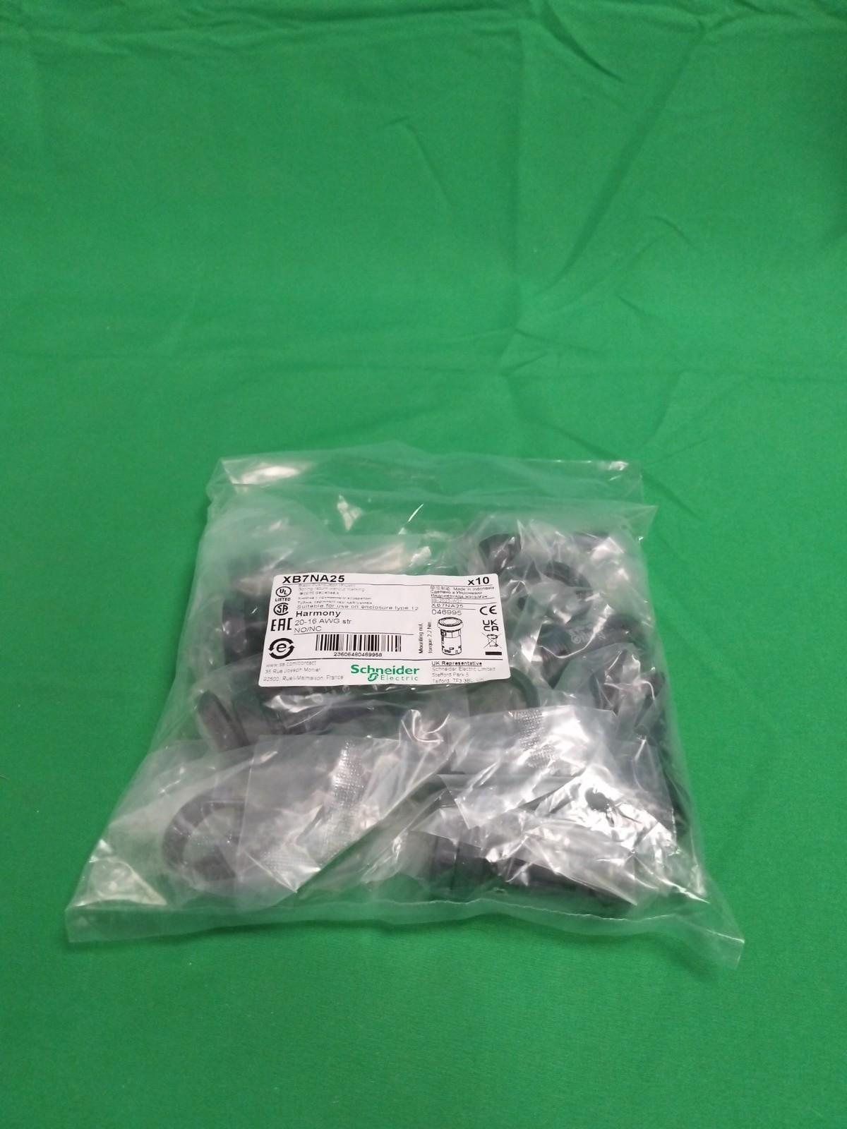 Monolithic push button, Harmony XB7, plastic, black, 22mm, spring return, unmarked, 1NO+1NC