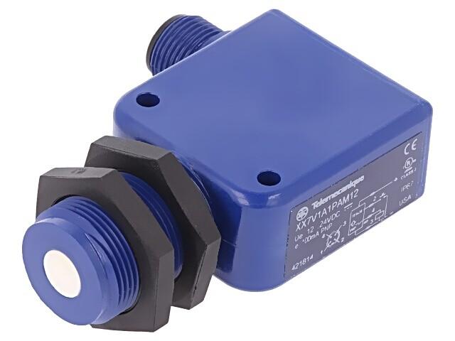 Ultrasonic sensors XX, ultrasonic sensor parallelepipedic, Sn 0.5 m, NO, M12 connector