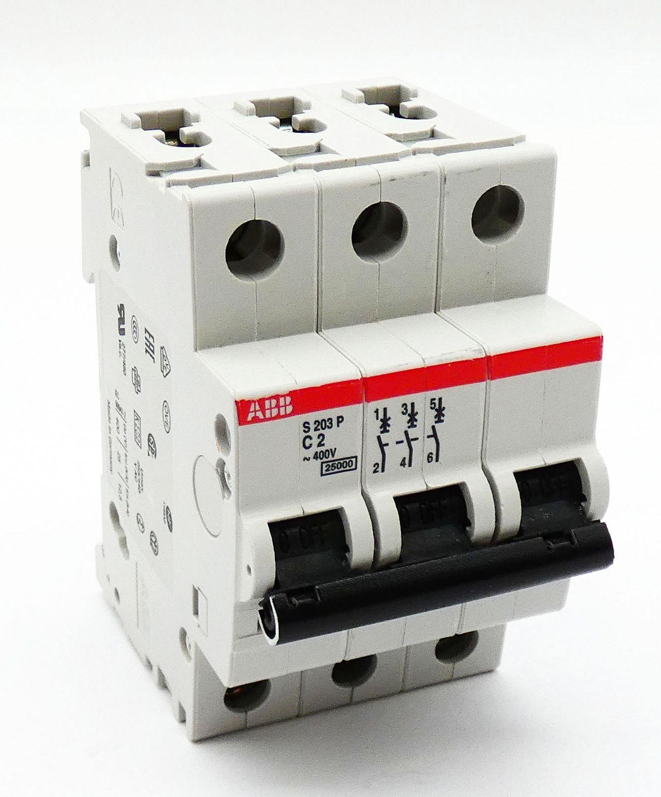 S203P-C2 Miniature Circuit Breaker - 3P - C - 2 A