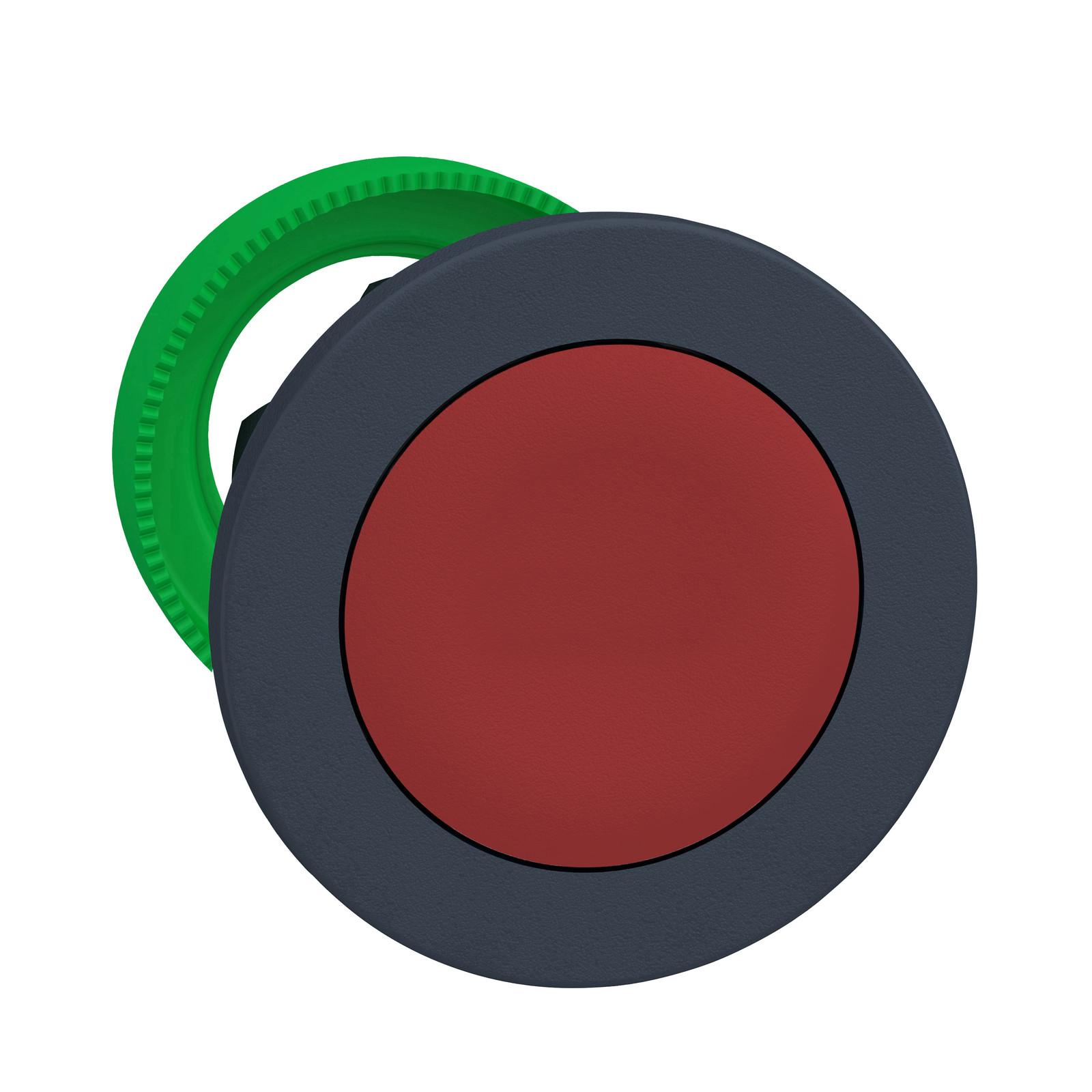 Head for non illuminated push button, Harmony XB5, flush mounted red flush caps pushbutton push