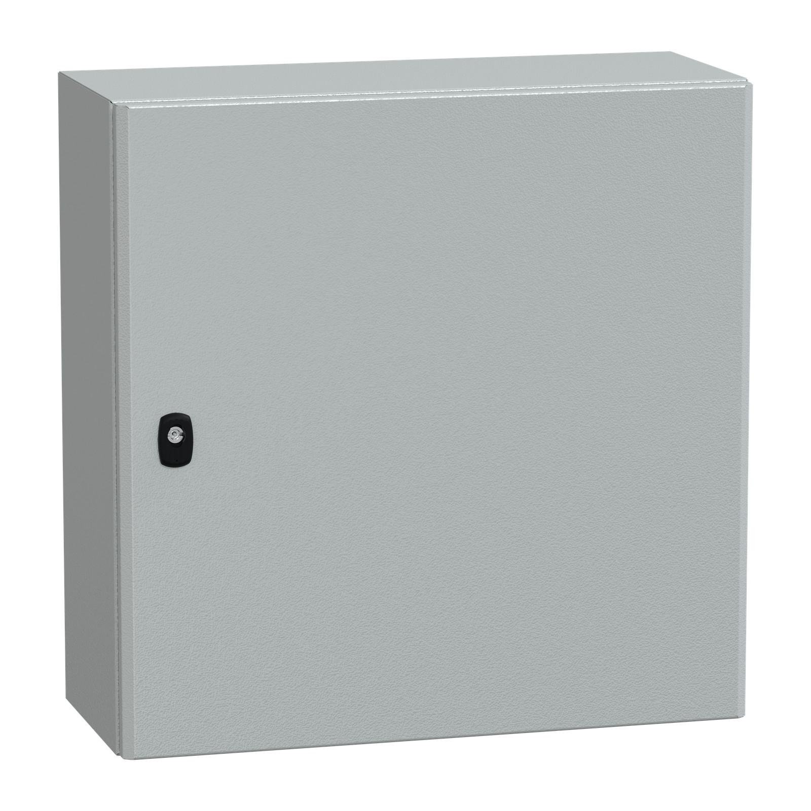 Wall mounted steel enclosure, Spacial S3D, plain door, without mounting plate, 600x600x250mm, IP66, IK10