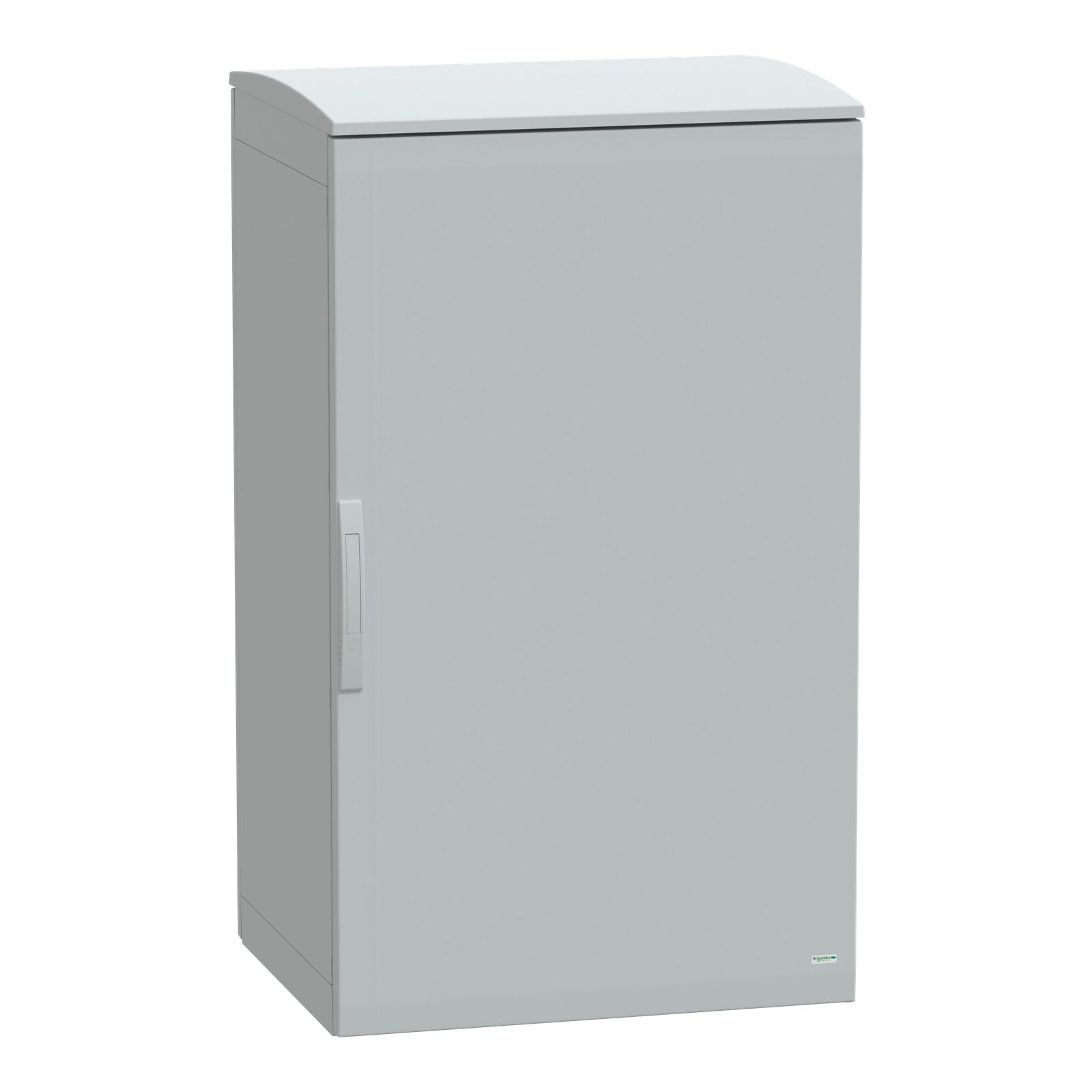Floor standing polyester enclosure, Thalassa PLA, plain door, ventilated canopy, 1250x750x620mm, IP44, IK10