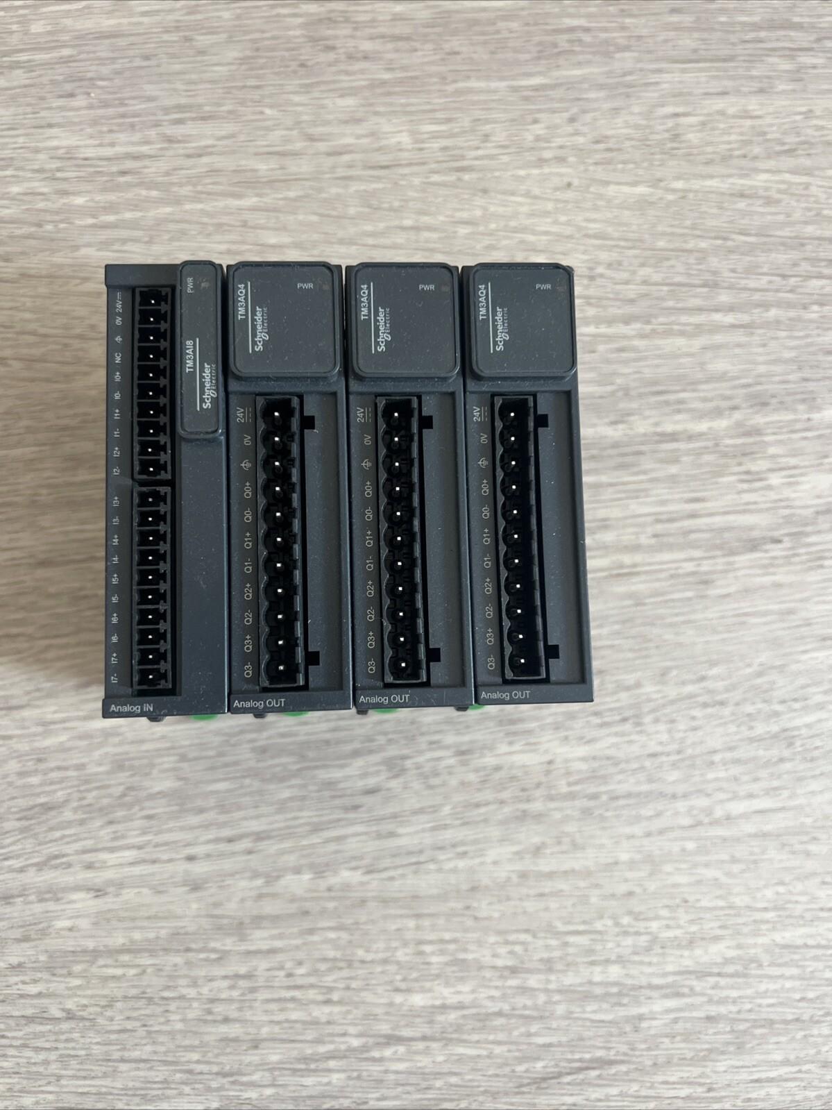 analog output module, Modicon TM3, 4 outputs, spring, 24V DC