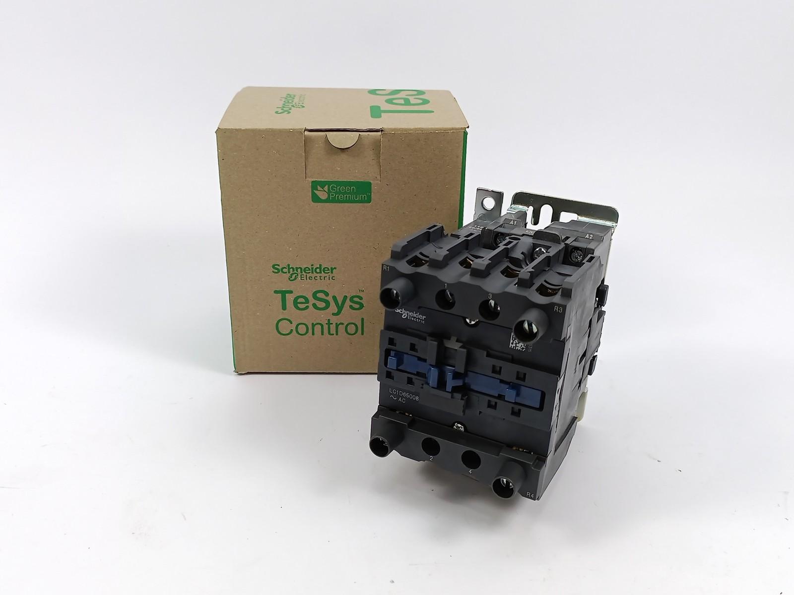 IEC contactor, TeSys Deca, nonreversing, 80A resistive, 4 pole, 2 NO and 2 NC, 110VAC 50/60Hz coil, open style
