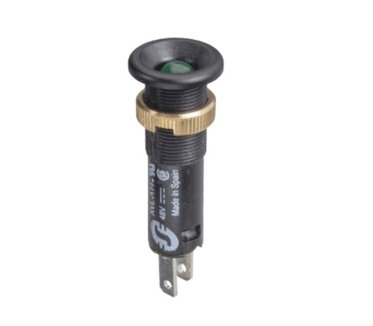Pilot light, Harmony XVL, plastic, green, 8mm, protruding LED, faston connectors, 24V DC