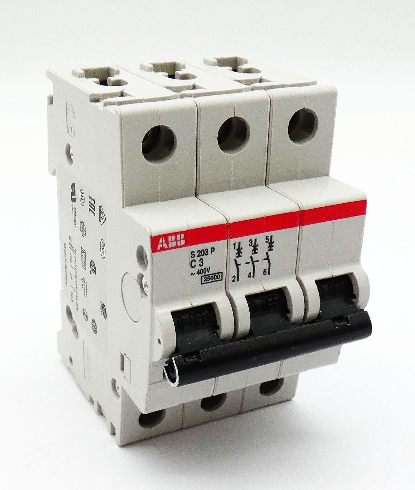 S203P-C3 Miniature Circuit Breaker - 3P - C - 3 A