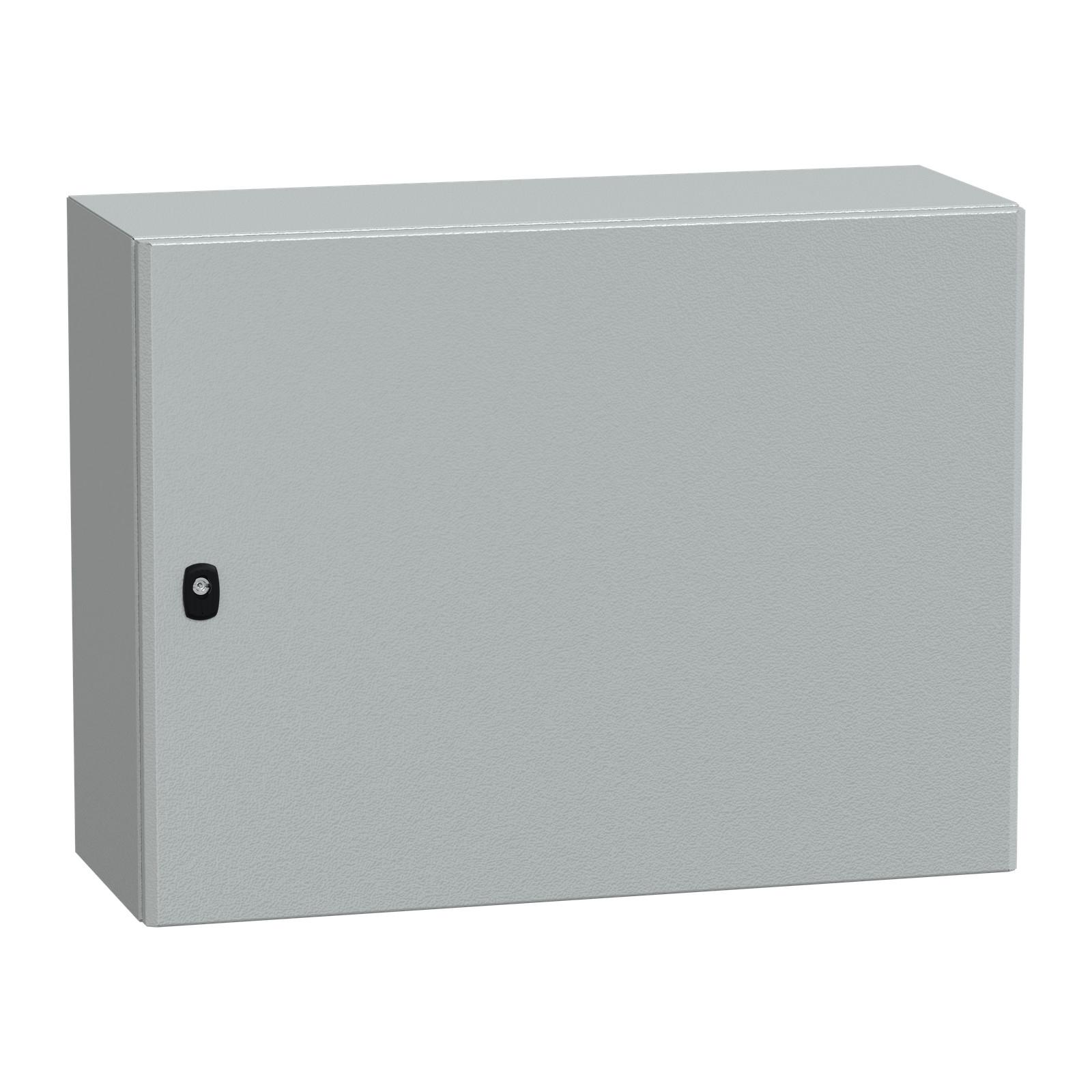 Wall mounted steel enclosure, Spacial S3D, plain door, with mounting plate, 600x800x300mm, IP66, IK10