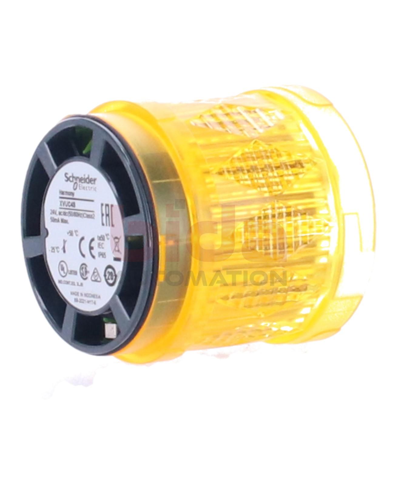 Modular tower light, Harmony XVU, illuminated LED units, yellow, 60mm, blinking, IP65, 24V AC DC