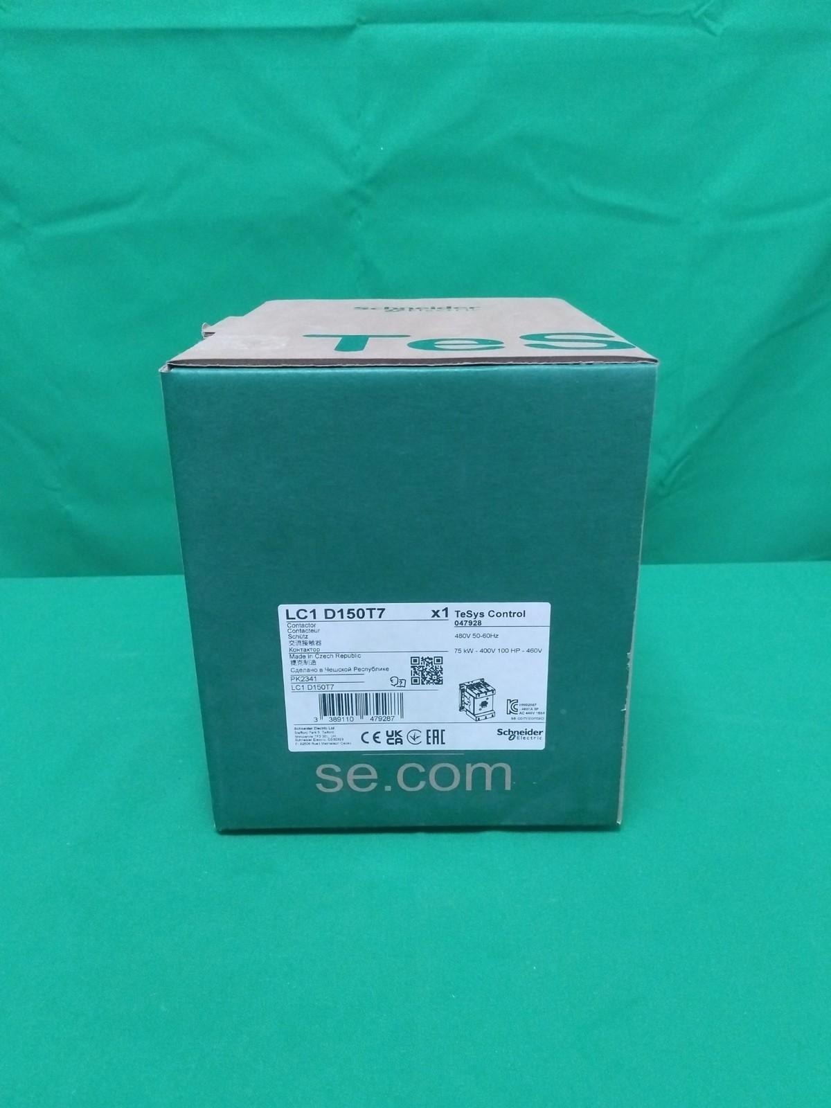 IEC contactor, TeSys Deca, nonreversing, 150A, 100HP at 480VAC, up to 100kA SCCR, 3 phase, 3 NO, 480VAC 50/60Hz coil, open