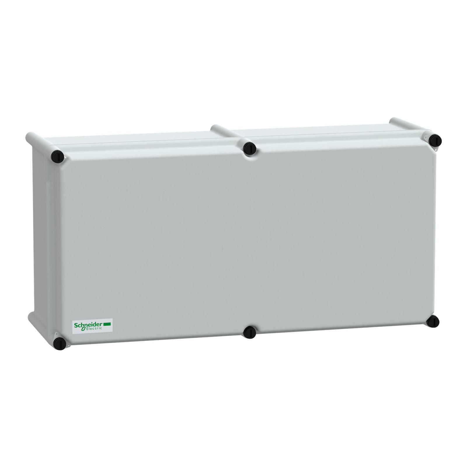 PLS box, polyester rear, opaque PC cover IP66 27x54x18cm