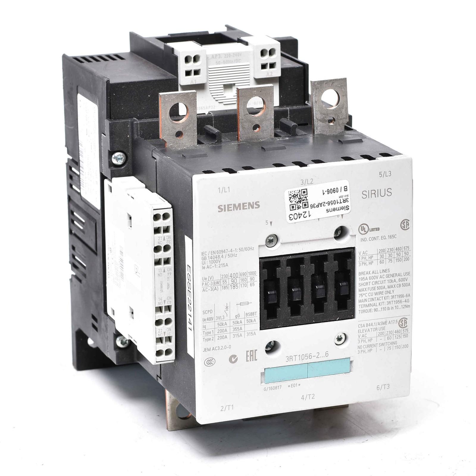 CONTACTOR S6 185A 220-240VUC 3P BAR