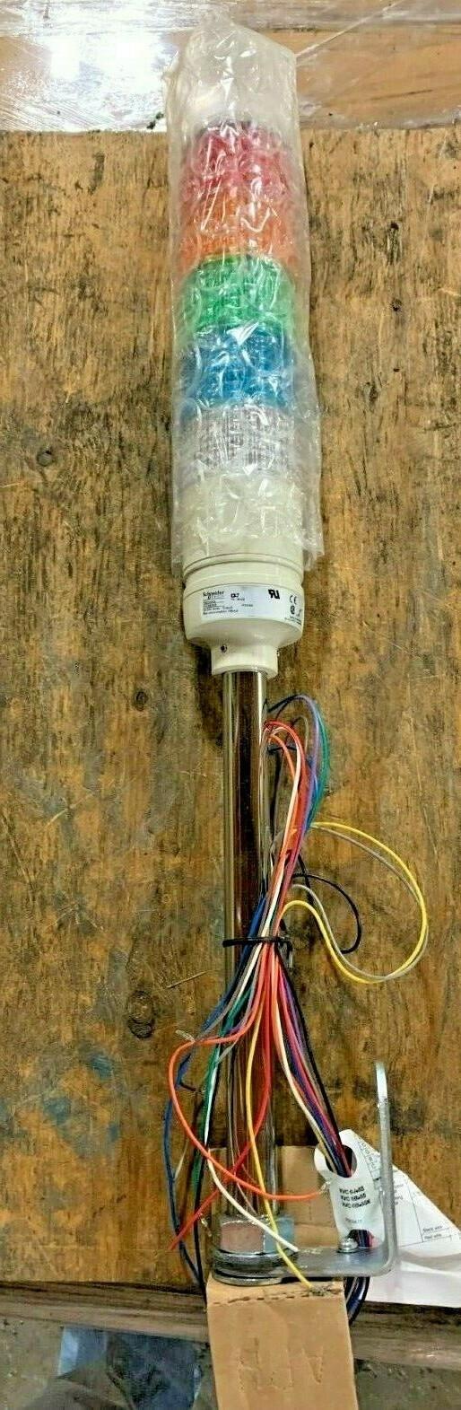 Harmony XVC, Monolithic precabled tower light, plastic, red orange green blue clear, Ø60, tube mounting, steady or flashing, buzzer, IP23, 24 V AC/DC