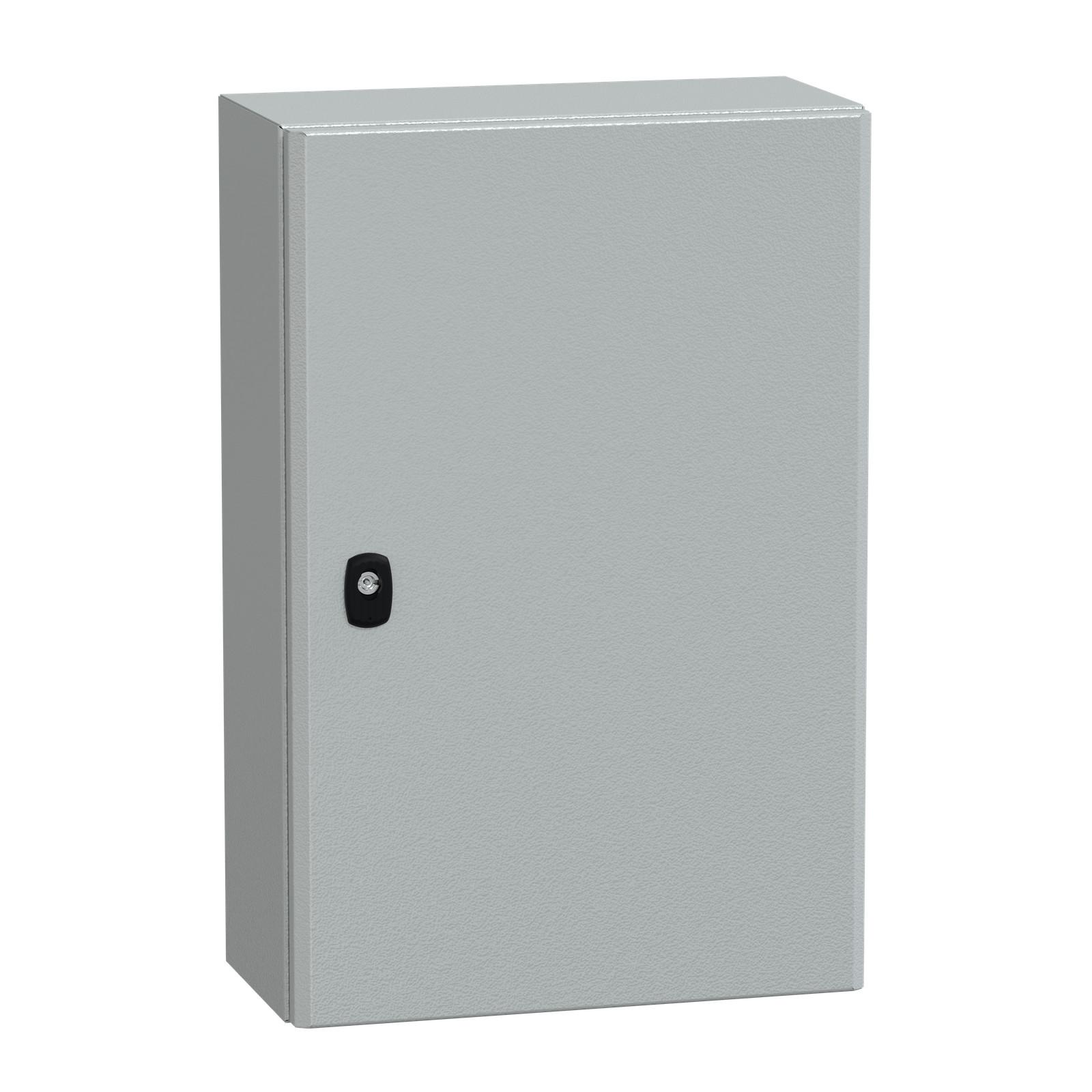 Wall mounted steel enclosure, Spacial S3D, plain door, without mounting plate, 600x400x200mm, IP66, IK10